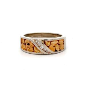 Lady's Gold Nugget & Diamond Ring RL610D10W