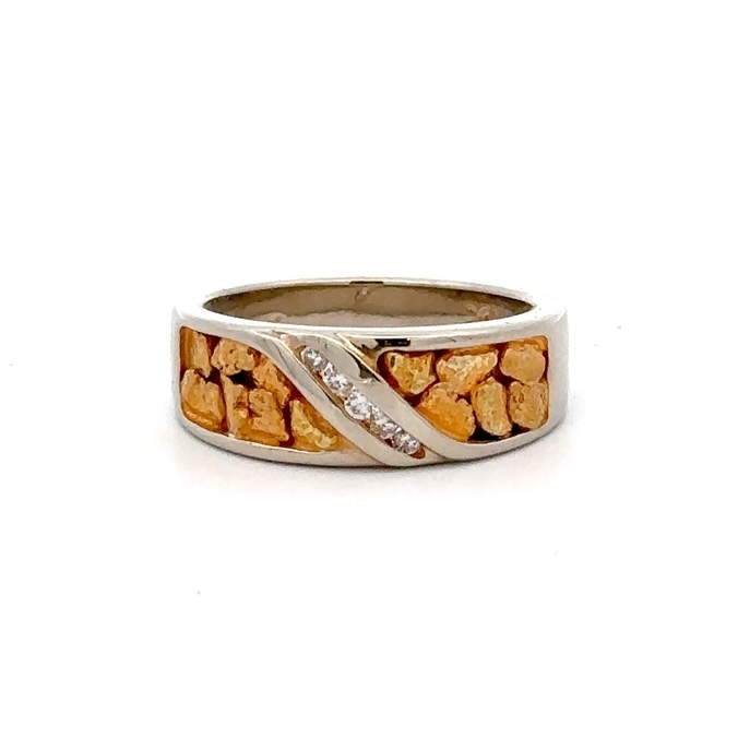 Lady's Gold Nugget & Diamond Ring RL610D10W