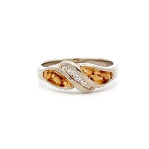 Lady's Gold Nugget With Diamond Channel RL612D10NW