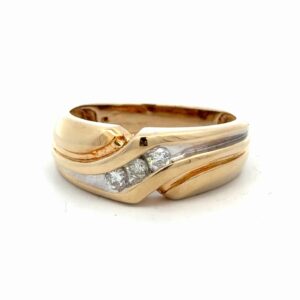 Mens Diamond Gold Estate Ring 071912