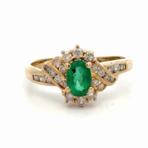 Emerald & Diamond Lady's Estate Ring 074022