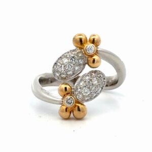 Platinum & 18K Diamond Pineapple Lady's Estate Ring 076378
