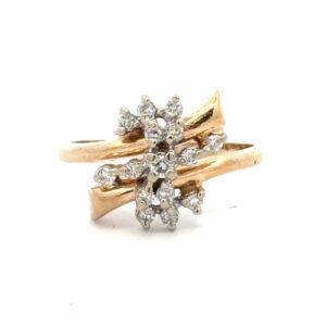 Ladies Diamond Cluster 14K Estate Ring 078107