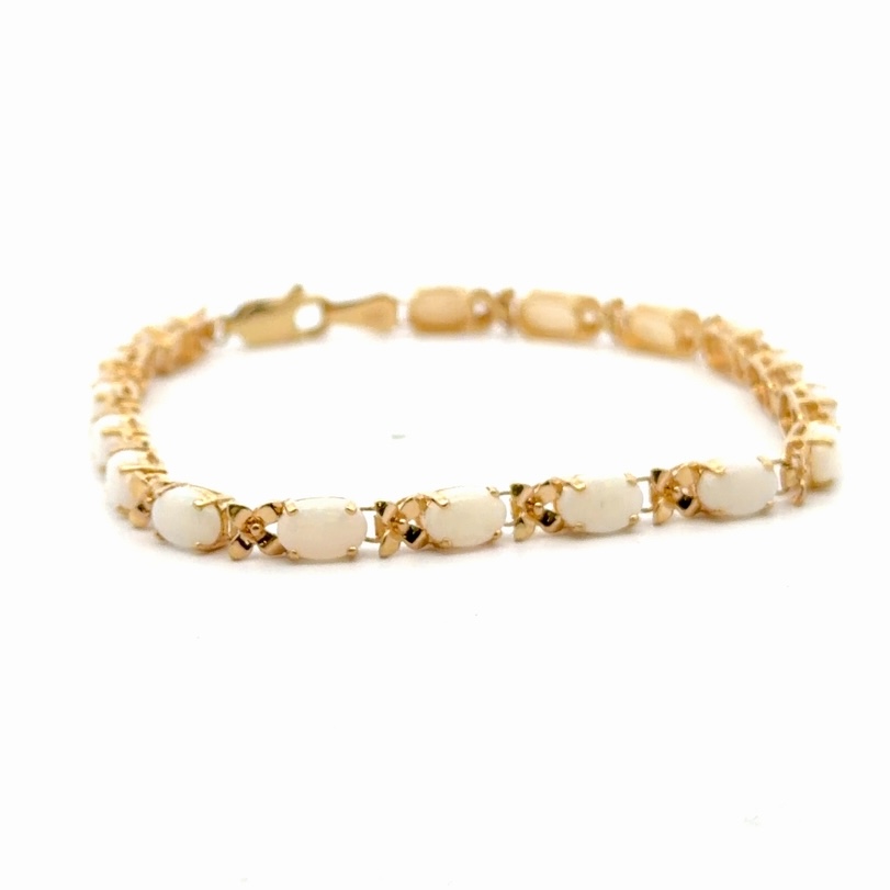 Opal Link 7.25" Estate Bracelet 078307 - Image 3