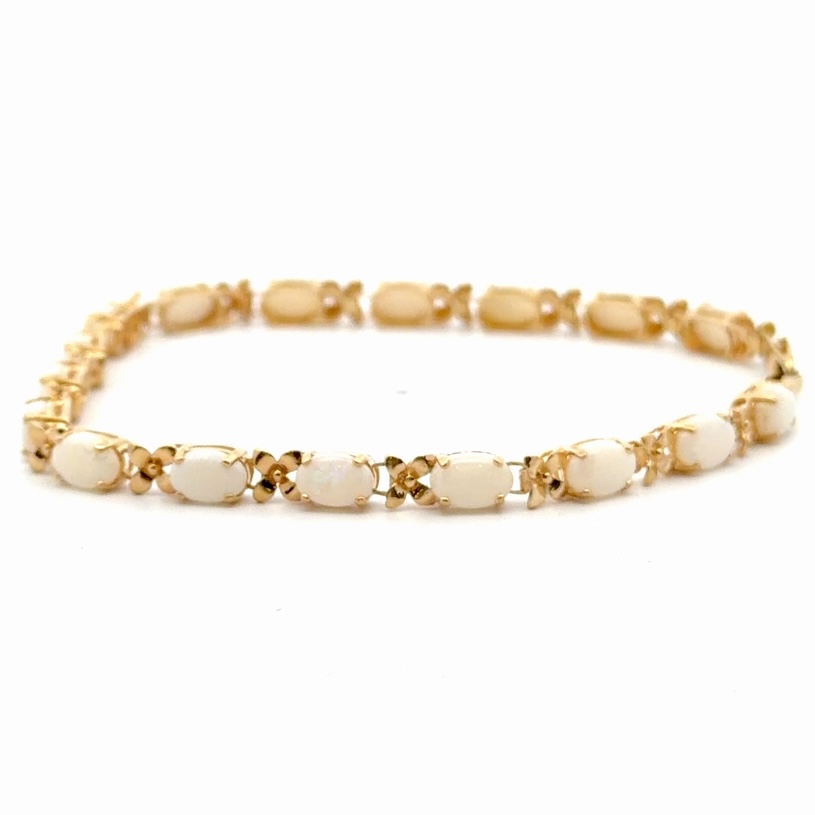 Opal Link 7.25" Estate Bracelet 078307 - Image 4