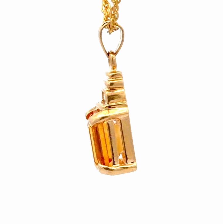 Citrine & Diamond Estate Pendant 078310 - Image 2