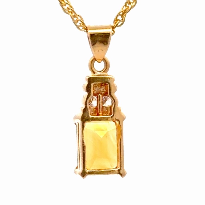 Citrine & Diamond Estate Pendant 078310 - Image 3