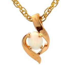 Opal & 14K Gold Estate Pendant 078320