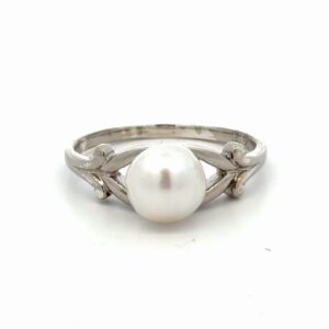 Sterling Silver & Pearl Estate Ring 090028