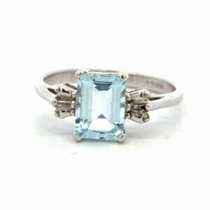 1.50ct Aquamarine White Gold Lady's Estate Ring 090538
