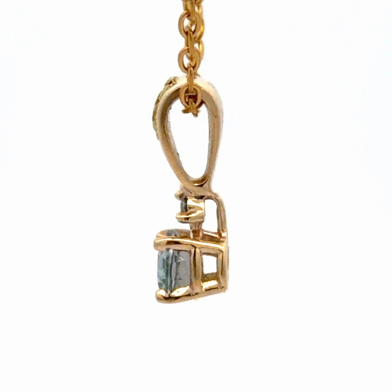 Northern Lights Topaz & Gold Nugget 14K Pendant NLTOPAZRND - Image 2