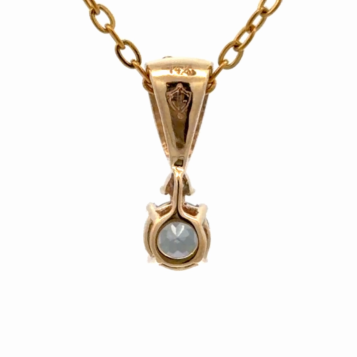 Northern Lights Topaz & Gold Nugget 14K Pendant NLTOPAZRND - Image 3