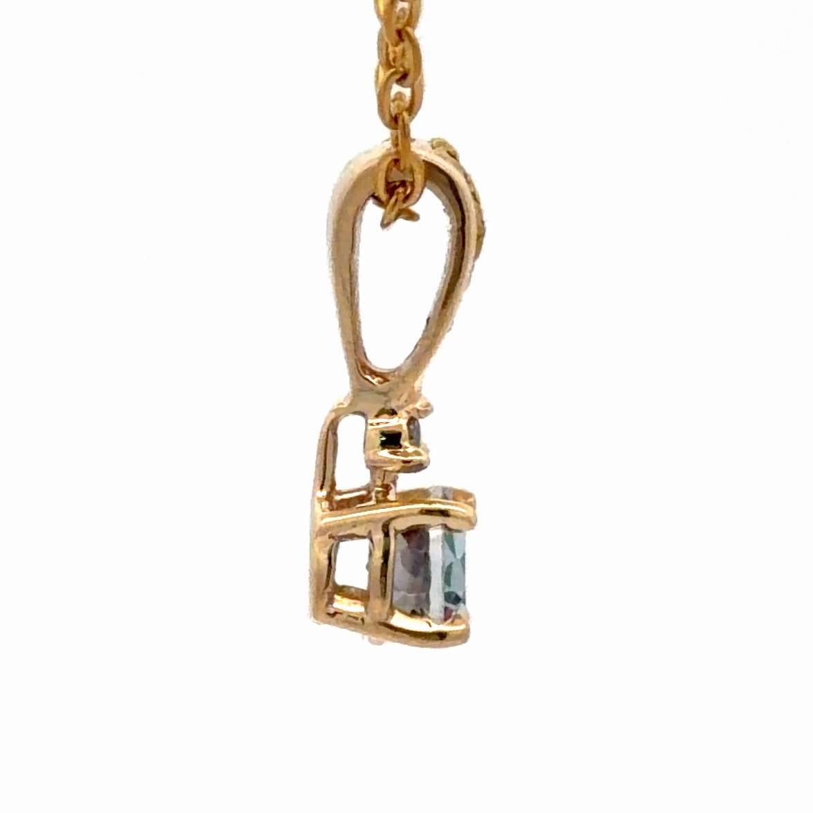 Northern Lights Topaz & Gold Nugget 14K Pendant NLTOPAZRND - Image 4