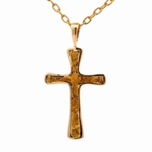 14K & Gold Nugget Cross P-8814KY