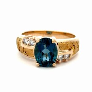Blue Topaz 14K & Diamond Ladies Ring R-25914KY