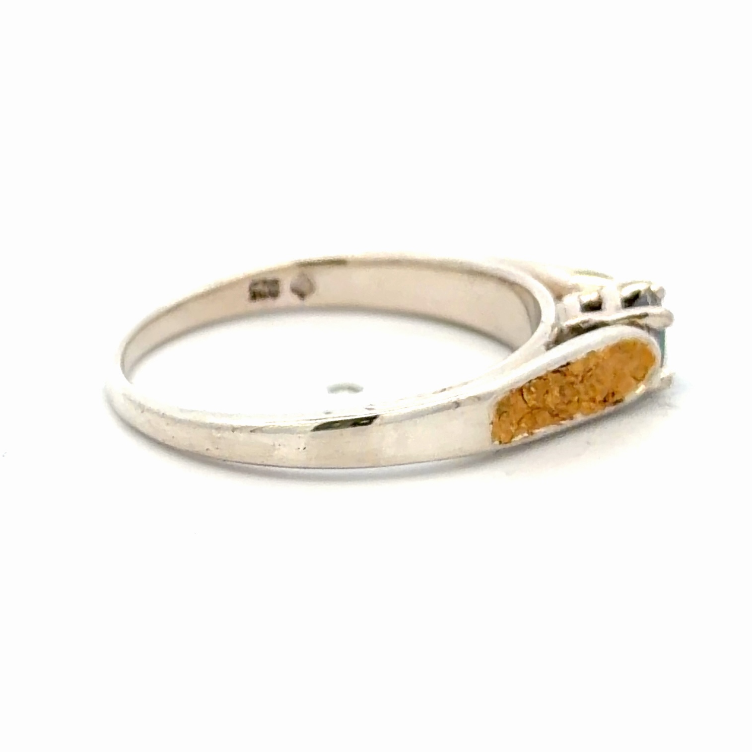 Northern Lights Topaz & Alaskan Gold Nugget Ladies Ring R-91SS - Image 4