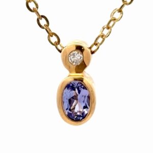 14K Gold & Tanzanite Lady's Estate Pendant 071450