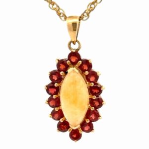 Garnet & Jade Lady's Estate Pendant 071612