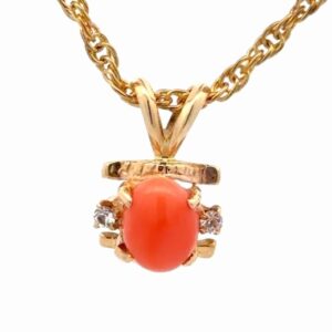 Lady's Coral Estate Pendant 071687