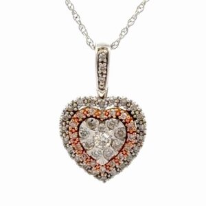 Lady's 2-Tone  Heart Estate Pendant 073933