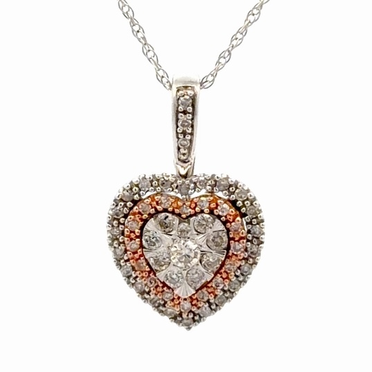 Lady's 2-Tone Heart Estate Pendant 073933