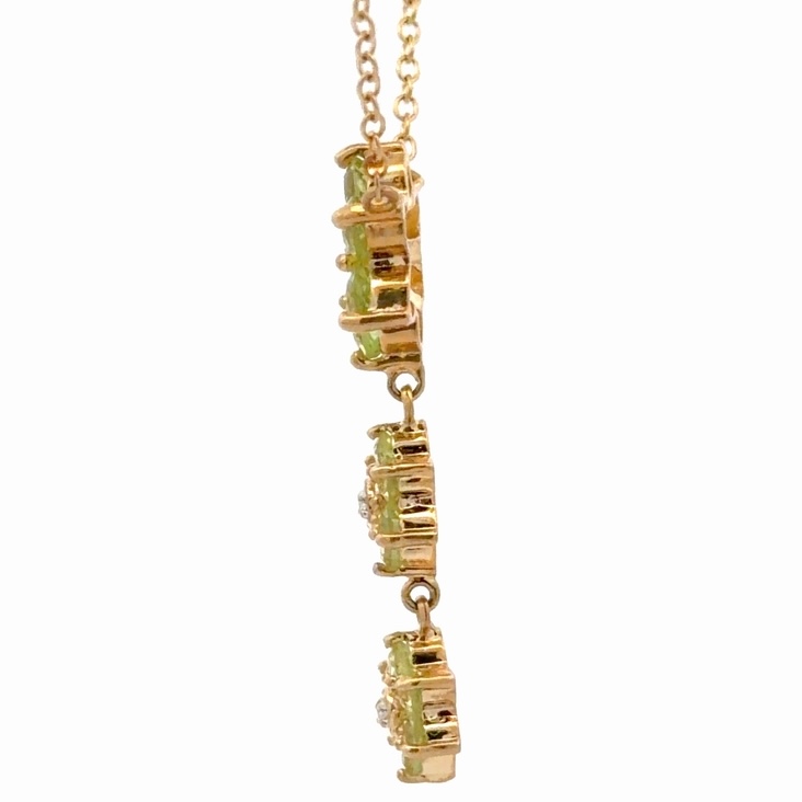 Lady's Peridot Flower Estate Pendant 075882 - Image 2