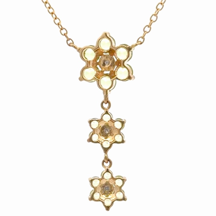 Lady's Peridot Flower Estate Pendant 075882 - Image 3