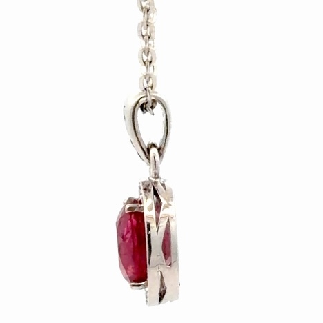 18K White Gold & Ruby Lady's Estate Pendant 076502 - Image 4