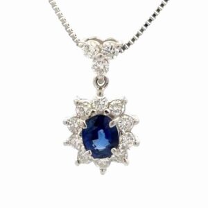 Platinum & Sapphire Lady's Estate Pendant 076543