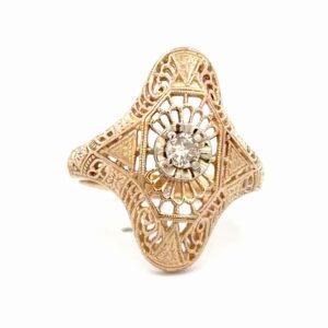 Vintage Filigree Diamond Estate Ring 077184