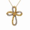 White & Yellow Diamond Lady's Cross Pendant 077185