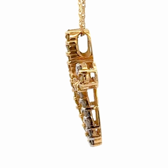 White & Yellow Diamond Lady's Cross Pendant 077185 - Image 2