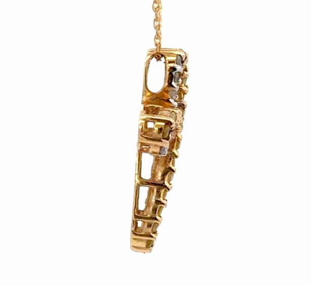 White & Yellow Diamond Lady's Cross Pendant 077185 - Image 4