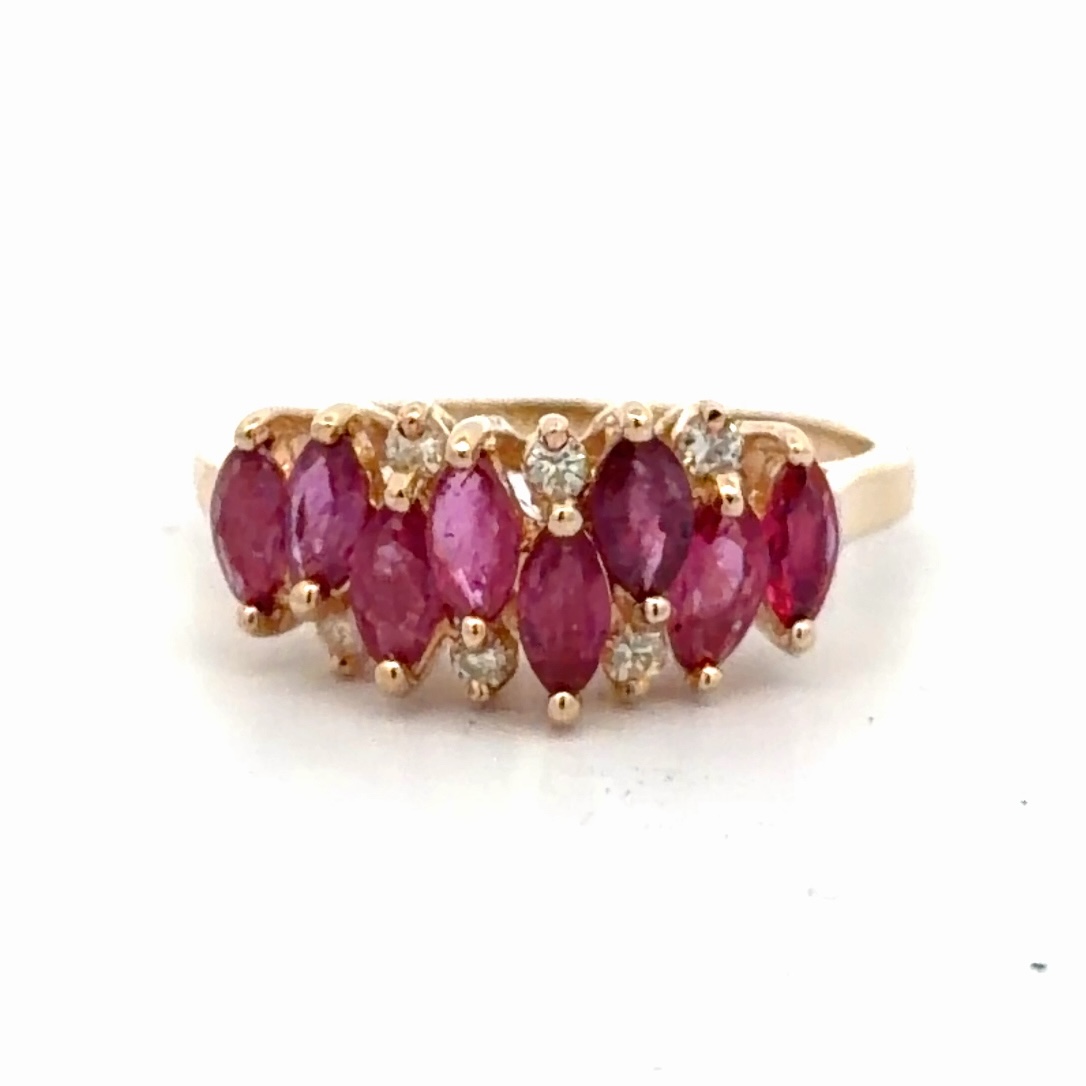 Lady's Diamond & Ruby Estate Ring 078176