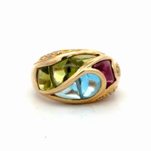 Garnet, Peridot, Topaz Ladies Estate Ring 078205