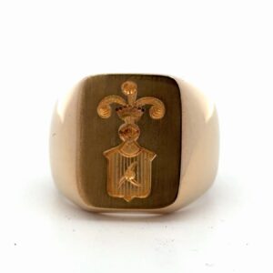 Heavy French Signet Estate Ring 078230