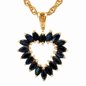 1ct Sapphire Heart Estate Pendant 090275