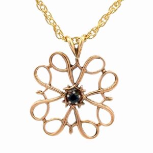 Sapphire Flower Estate Pendant 090410