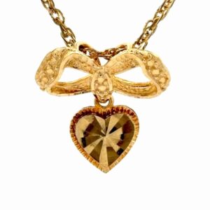 Heart & Bow Lady's Estate Pendant 090670
