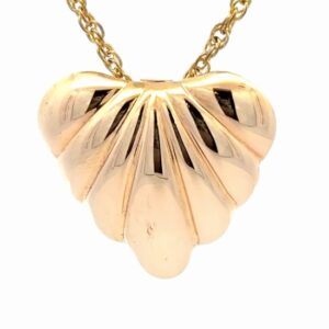 14K Hollow Heart Pendant 090671