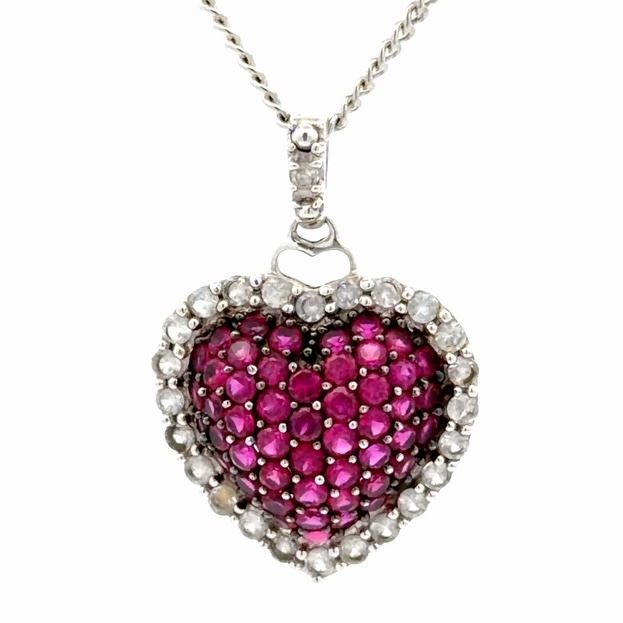 Synthetic Gems Heart Estate Pendant 090673