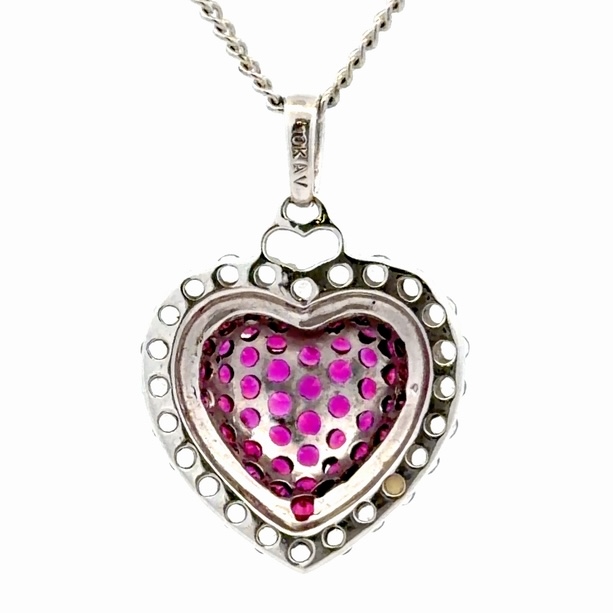 Synthetic Gems Heart Estate Pendant 090673 - Image 3