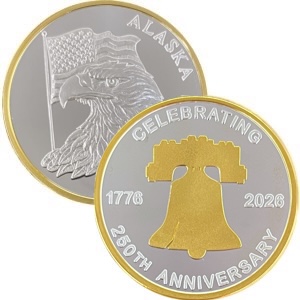250th Anniversary Bell With An Eagle & American Flag Reverse - Image 3