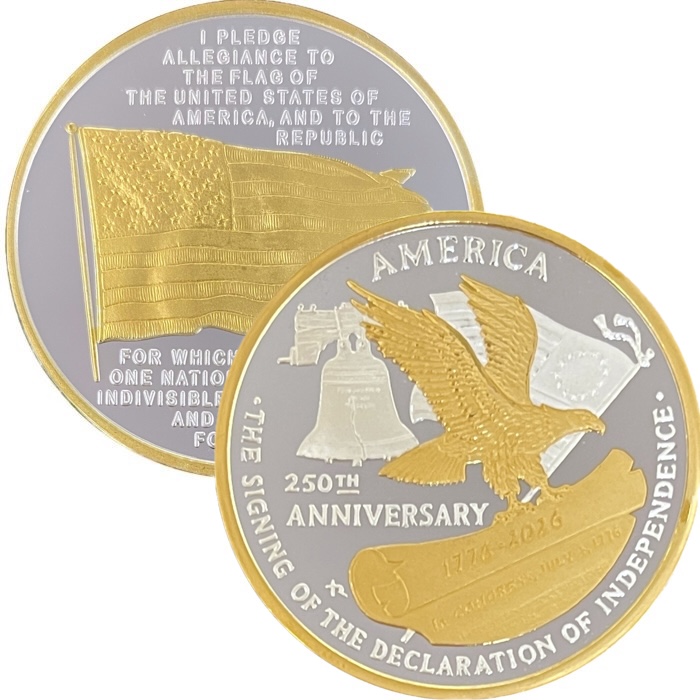 250th Anniversary With An American Flag & Pledge Reverse