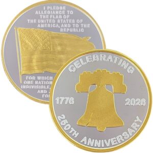 250th Anniversary Bell With An American Flag & Pledge Reverse