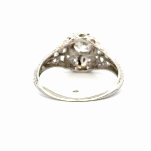 Platinum & Diamond Euro Cut Diamond Estate Ring 077227 - Image 3