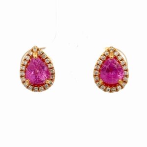 Pink Sapphire Estate Earrings 076534