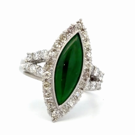 Jade & Diamond Lady's Estate Ring 077171