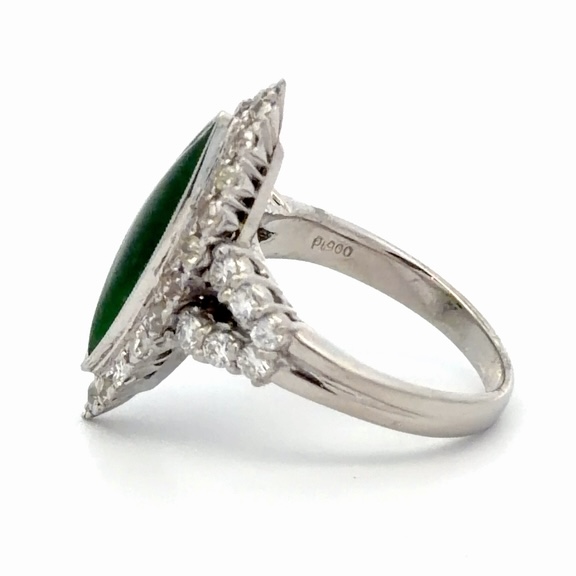 Jade & Diamond Lady's Estate Ring 077171 - Image 2