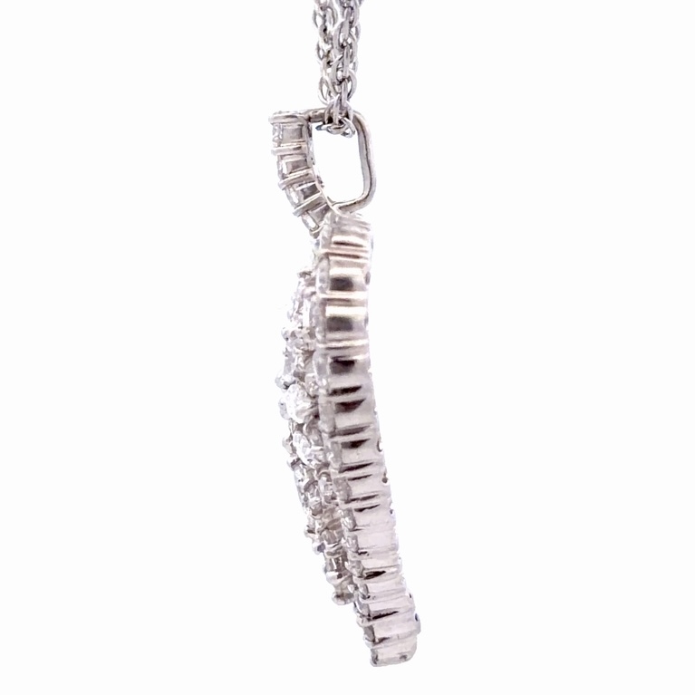 3.80ct Diamond Platinum Heart Estate Pendant 077175 - Image 2